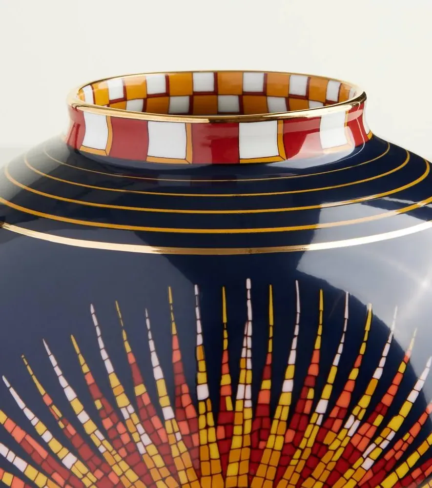 Sunrays Medium Vase - Midnight, Porcelain