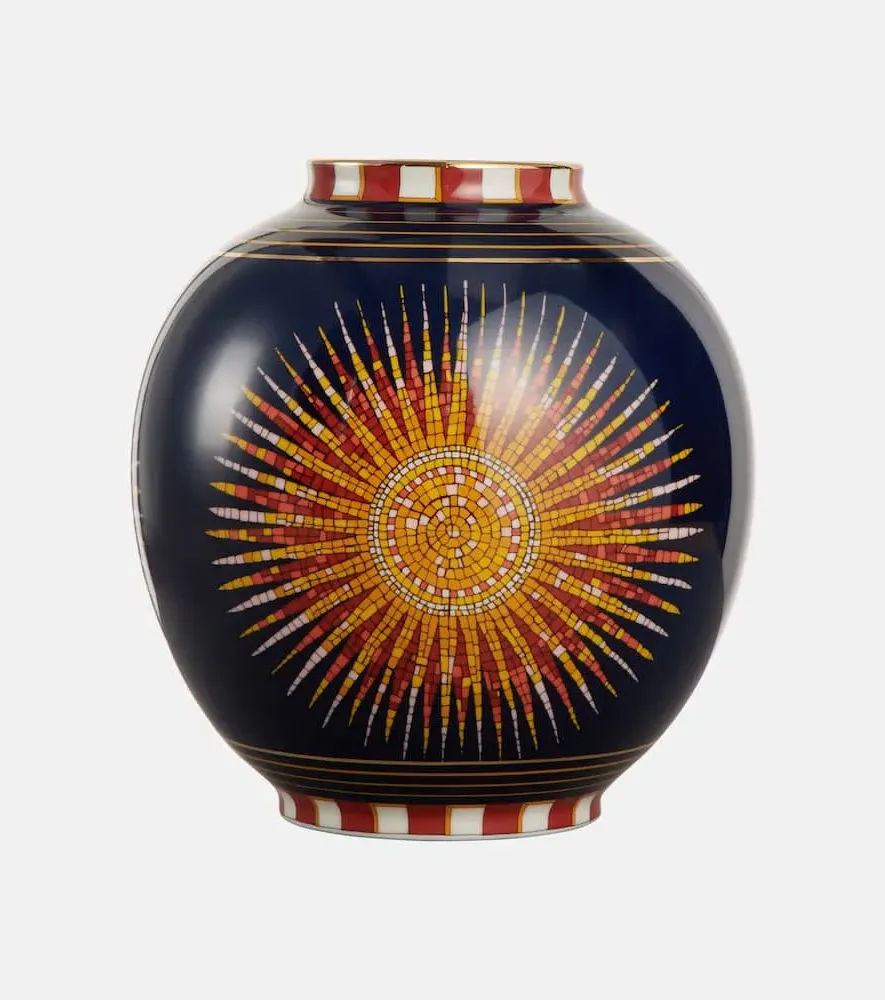 Sunrays Medium Vase - Midnight, Porcelain