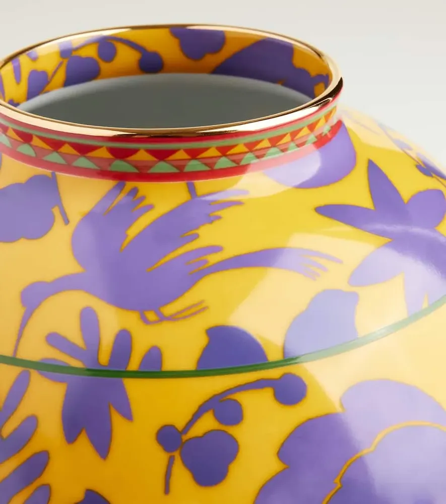 Wildbird Medium Porcelain Vase - Yellow