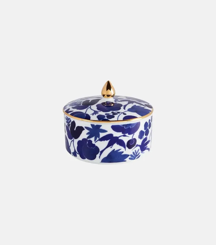 Wildbird Porcelain Container - Blue