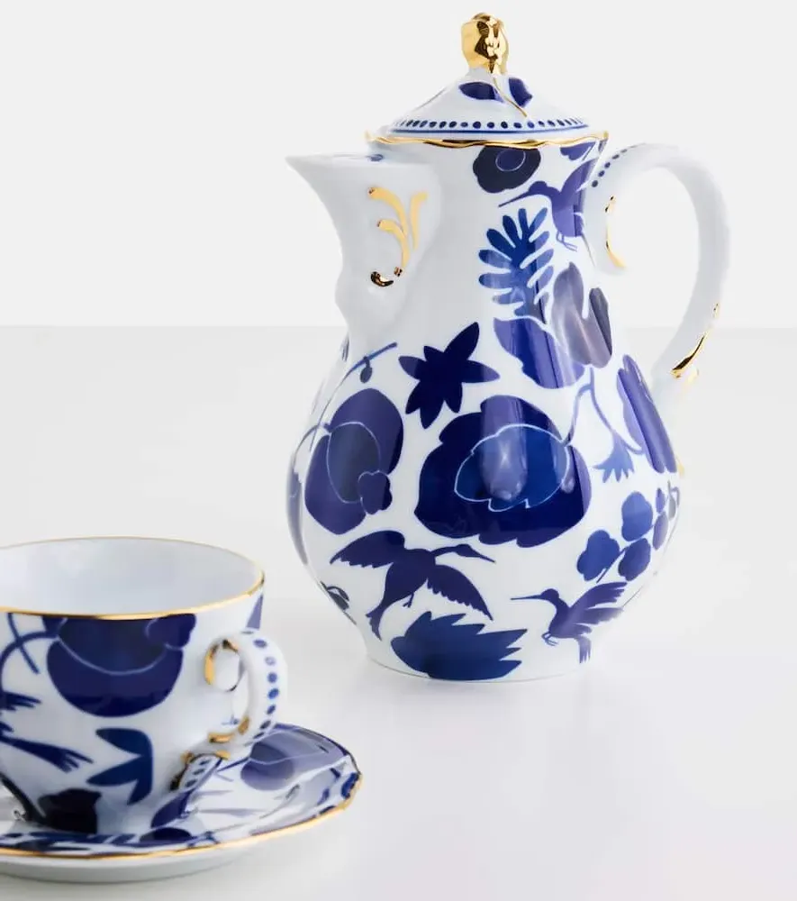 Wildbird Porcelain Teapot - Blue