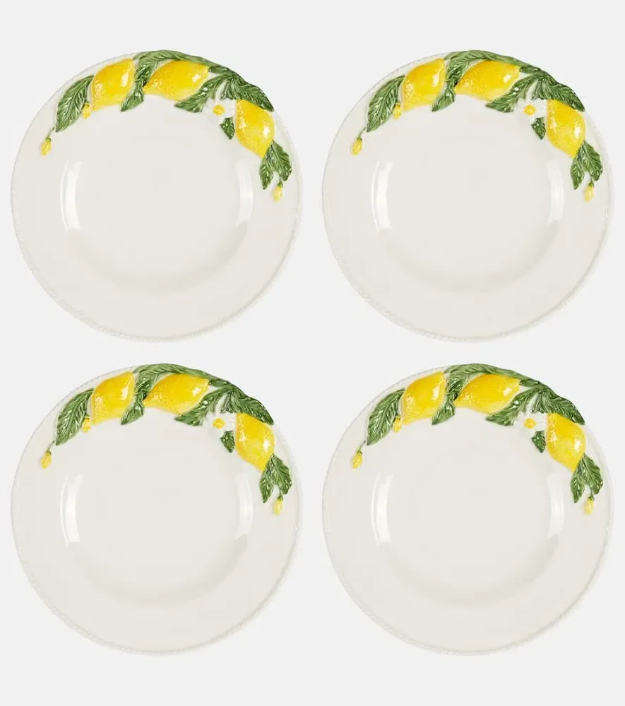 Set of 4 Dinner Plates - White, Ceramic