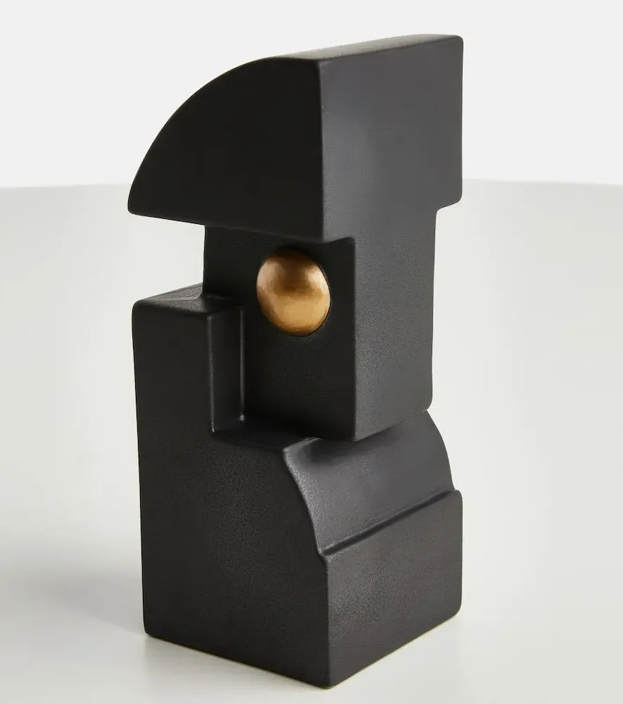 Cubisme Bookend - Black, Earthenware