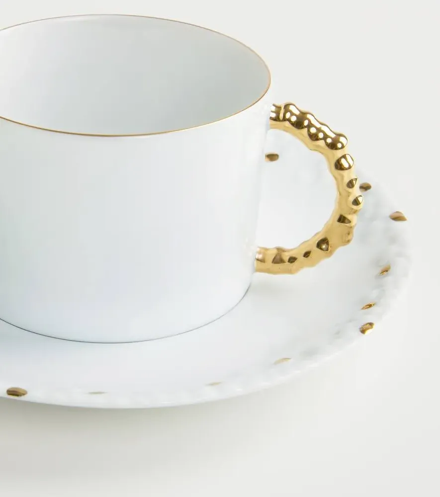 Haas Mojave Set of 2 Teacups and Saucers - White