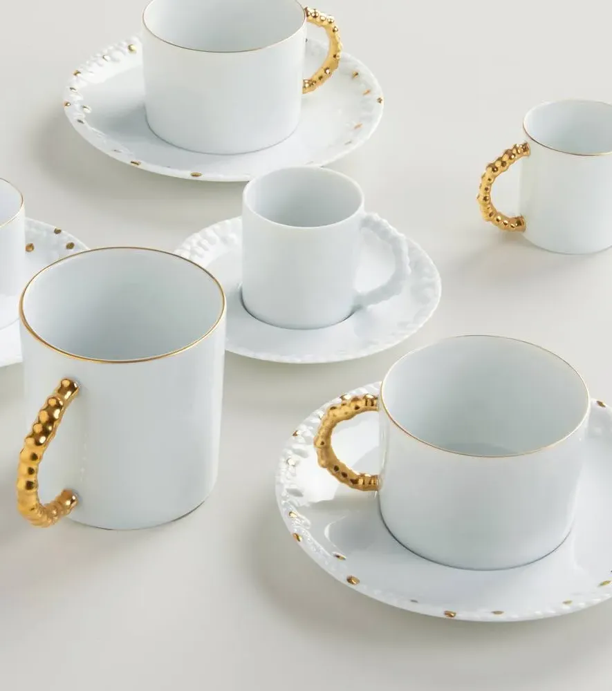 Haas Mojave Set of 2 Teacups and Saucers - White