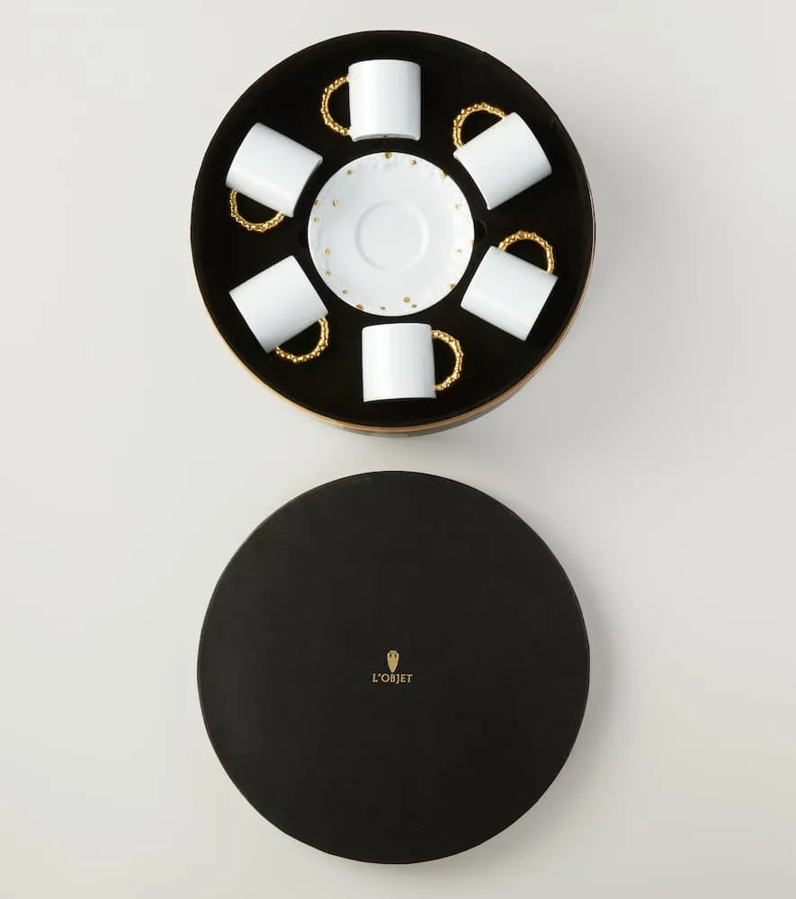 Haas Mojave Set of 6 Espresso Cups and Saucers - White