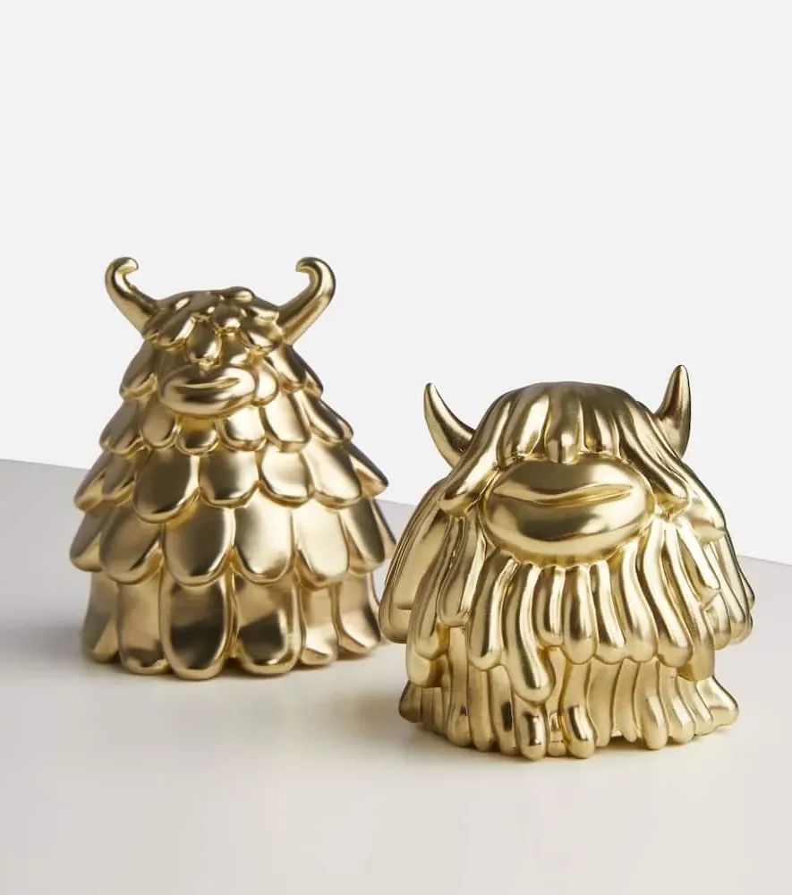 Haas Niki + Simon Salt and Pepper Shakers - Gold, Brass