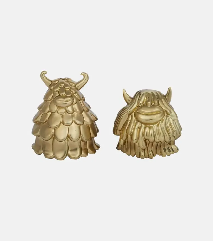 Haas Niki + Simon Salt and Pepper Shakers - Gold, Brass