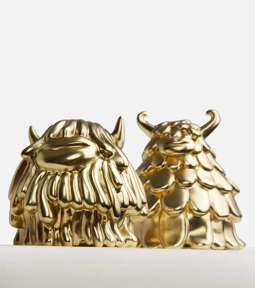 Haas Niki + Simon Salt and Pepper Shakers - Gold, Brass image