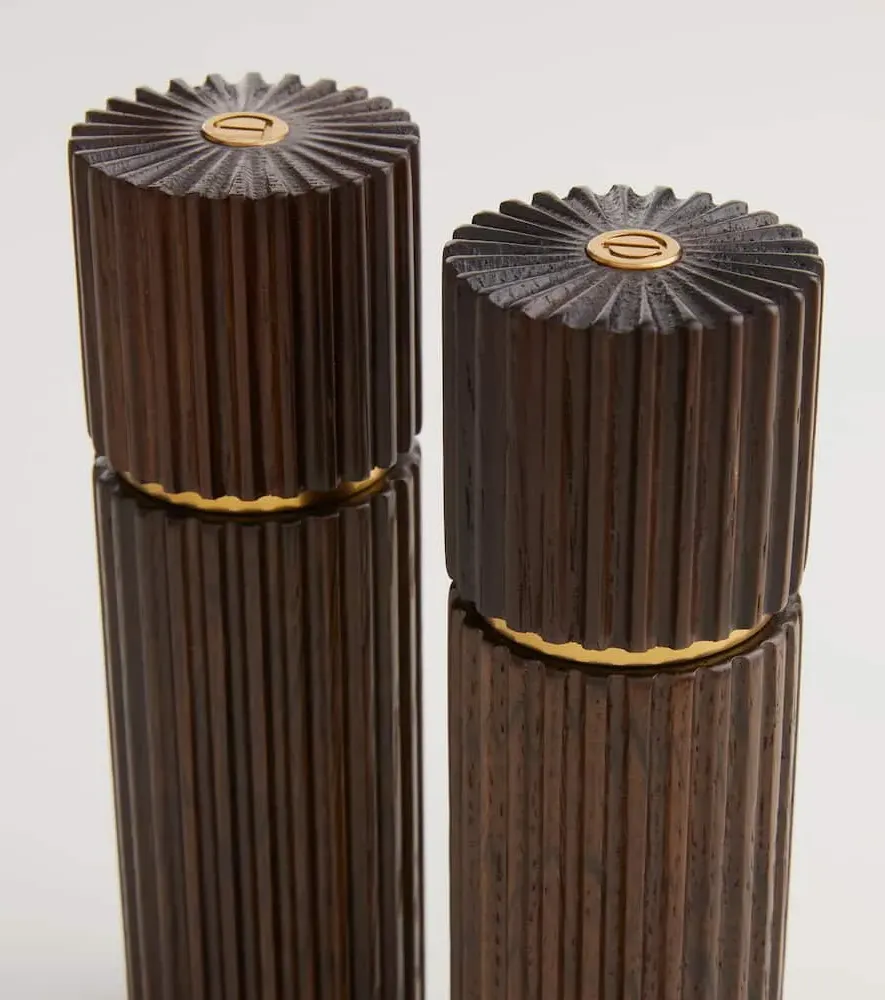 Ionic Oak Salt and Pepper Grinders - Brown, Oak Wood