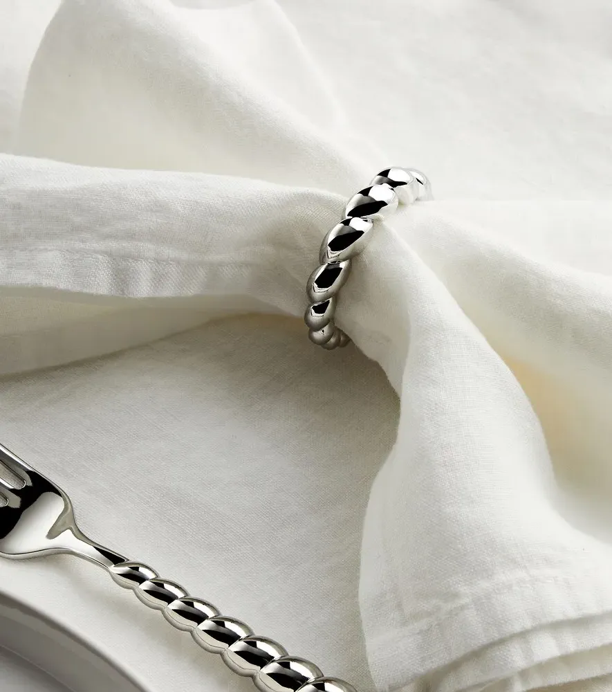 Jessica McCormack Set of 4 Knotted Metal Napkin Rings - Platinum by Mytheresa, image 4