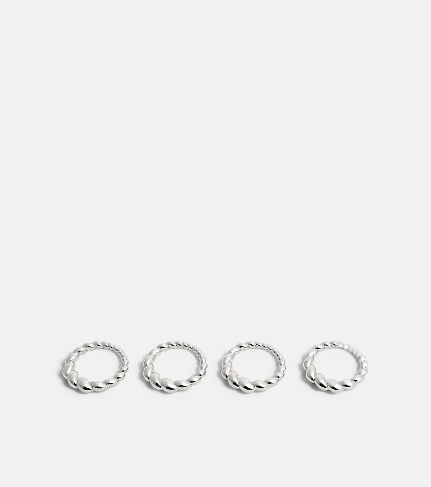 Jessica McCormack Set of 4 Knotted Metal Napkin Rings - Platinum by Mytheresa