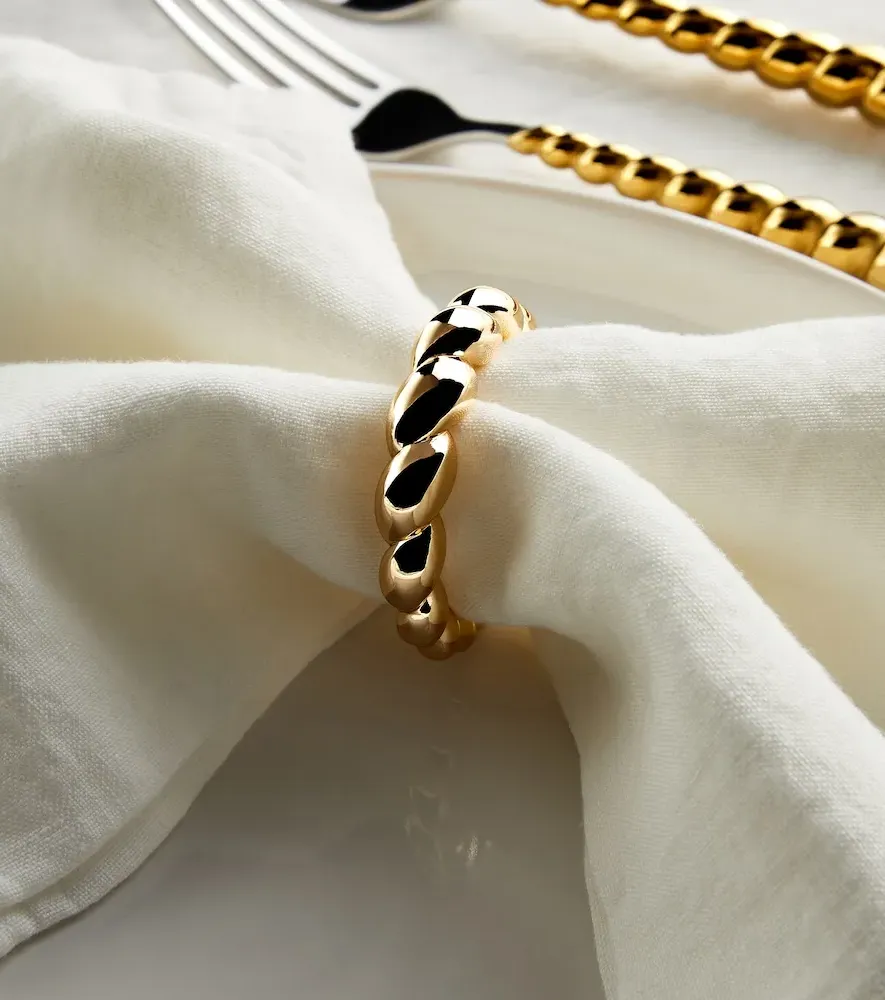Jessica McCormack Shell Napkin Rings Set of 4 - Gold, Metal by Mytheresa, alternate view