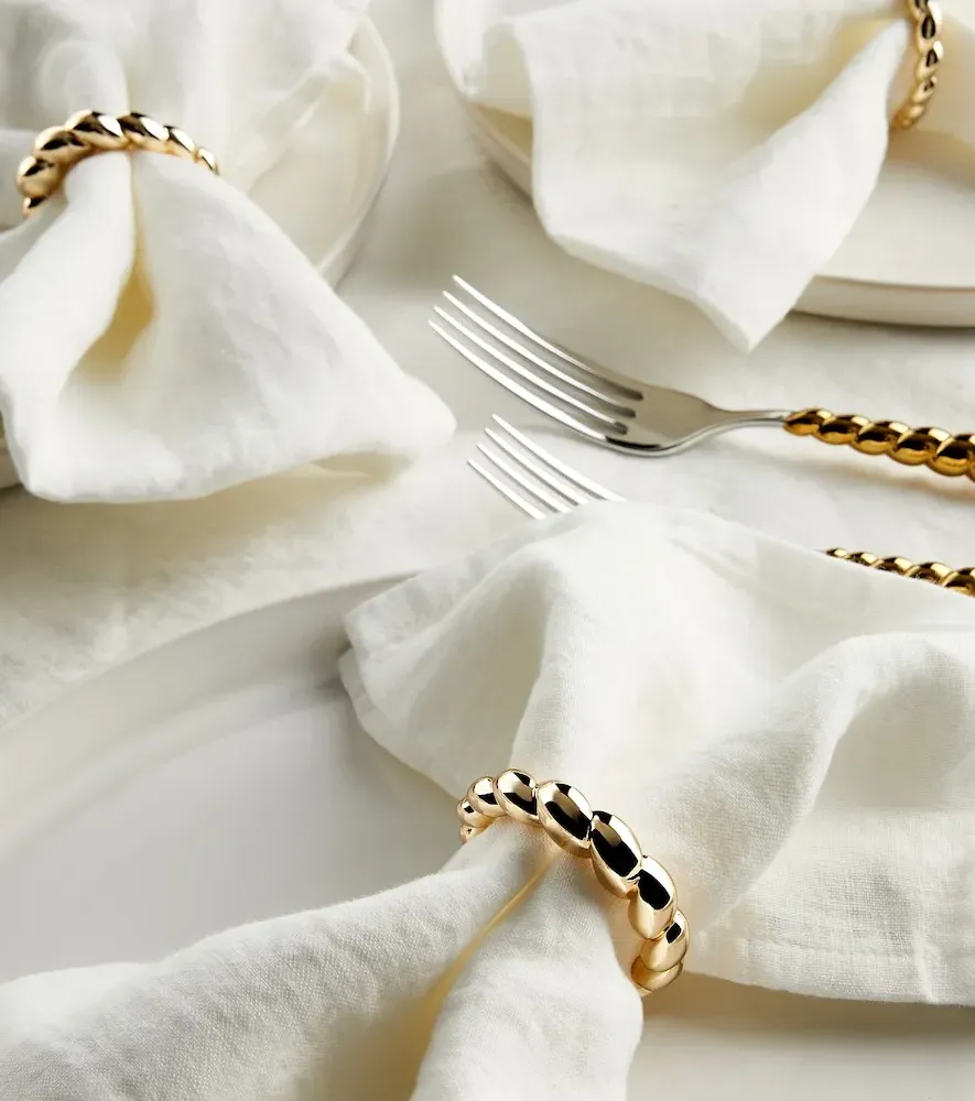 Jessica McCormack Shell Napkin Rings Set of 4 - Gold, Metal by Mytheresa, image 4