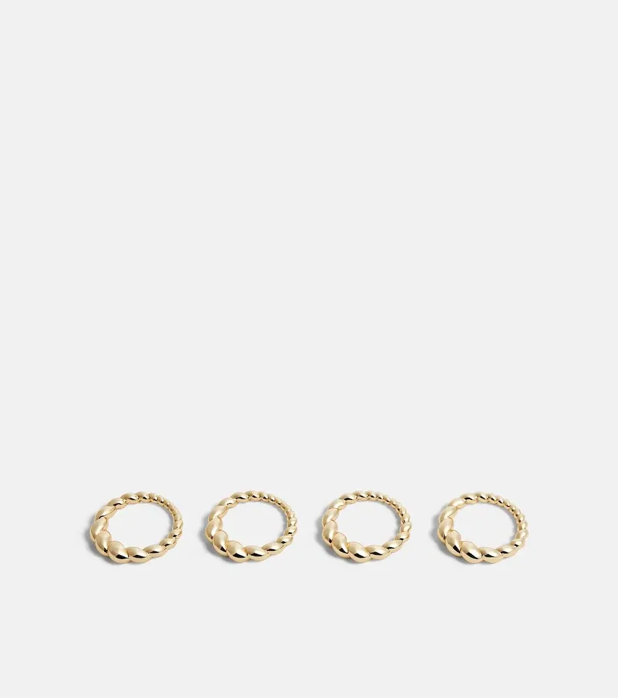 Jessica McCormack Shell Napkin Rings Set of 4 - Gold, Metal by Mytheresa