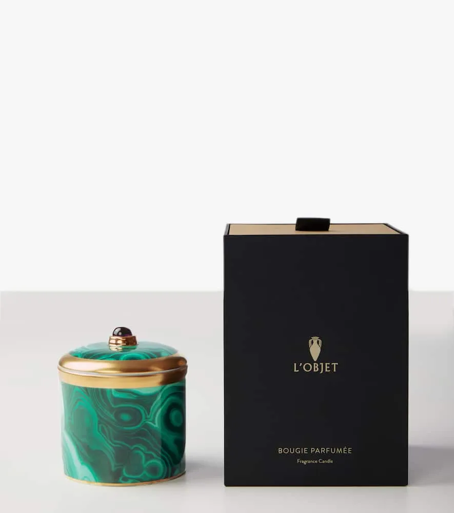 L'Objet Malachite Candle - Green, Porcelain
