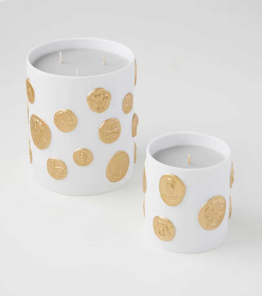 Medaille Large Scented Candle - White, Gold