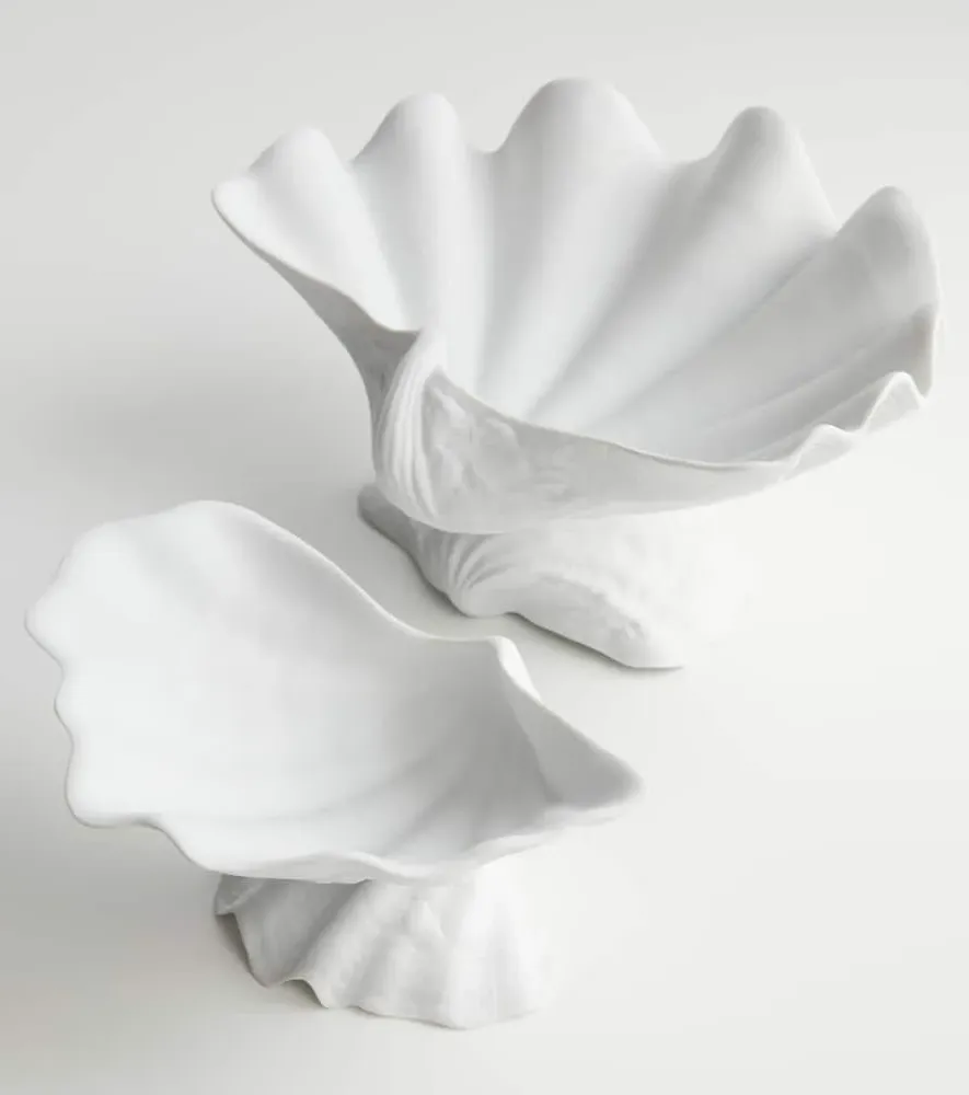 Neptune Medium Centerpiece Bowl - White, Porcelain