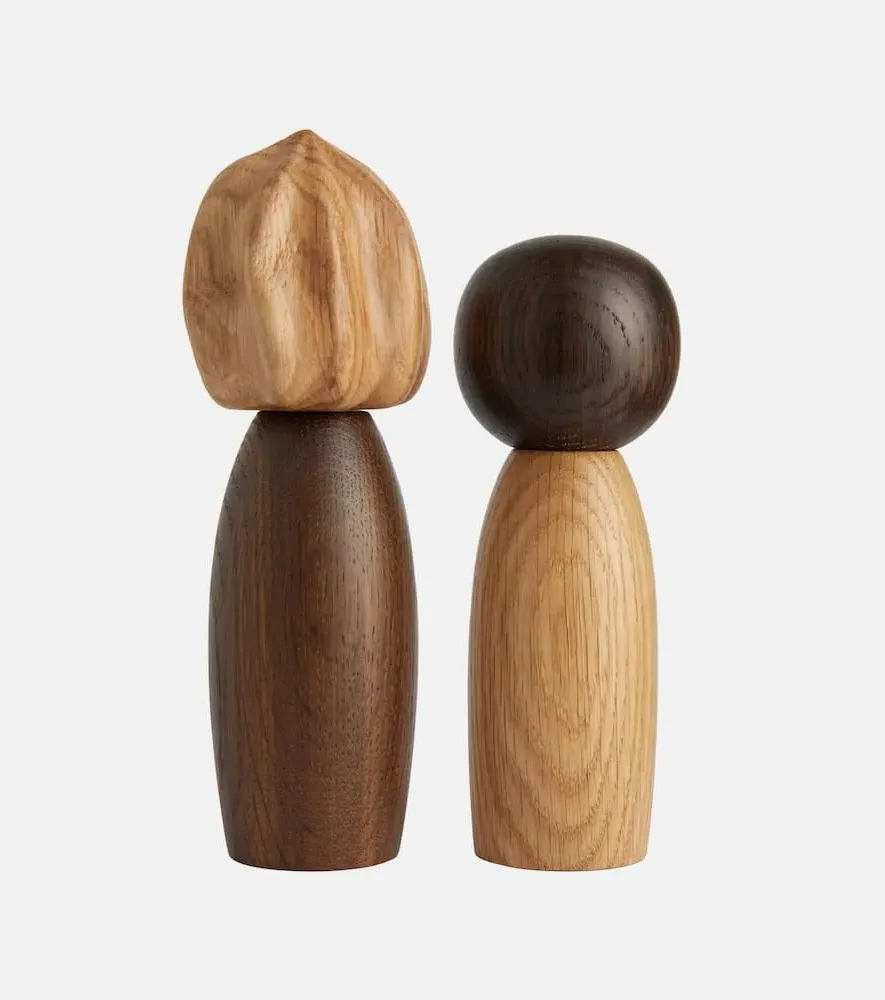 Picanto Salt and Pepper Grinders - Brown, Oak Wood