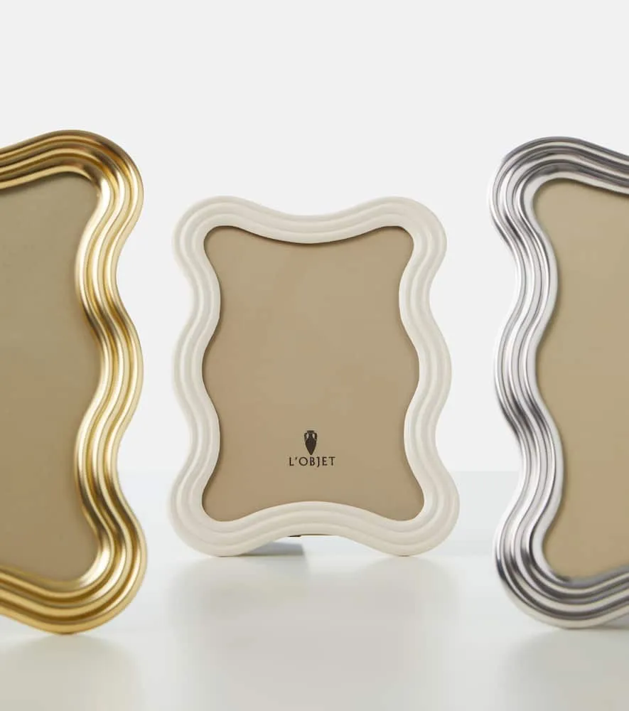 Ripple Platinum-Plated Picture Frame - Silver, Brass image