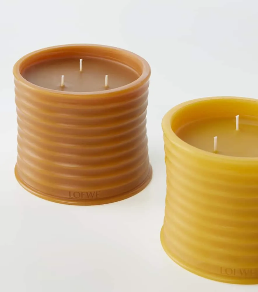 Bronze Beeswax Medium Scented Candle - Brown, Wax image