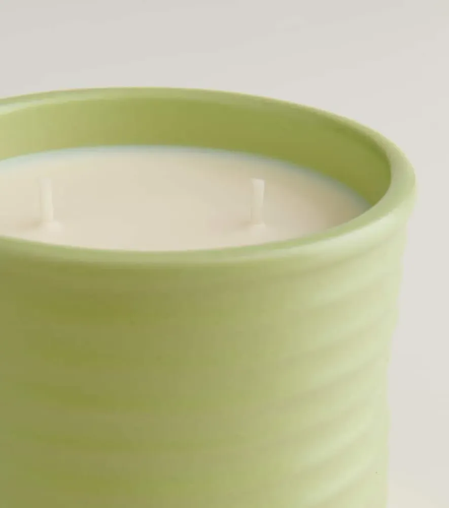 Cucumber Medium Scented Candle - Green, Wax
