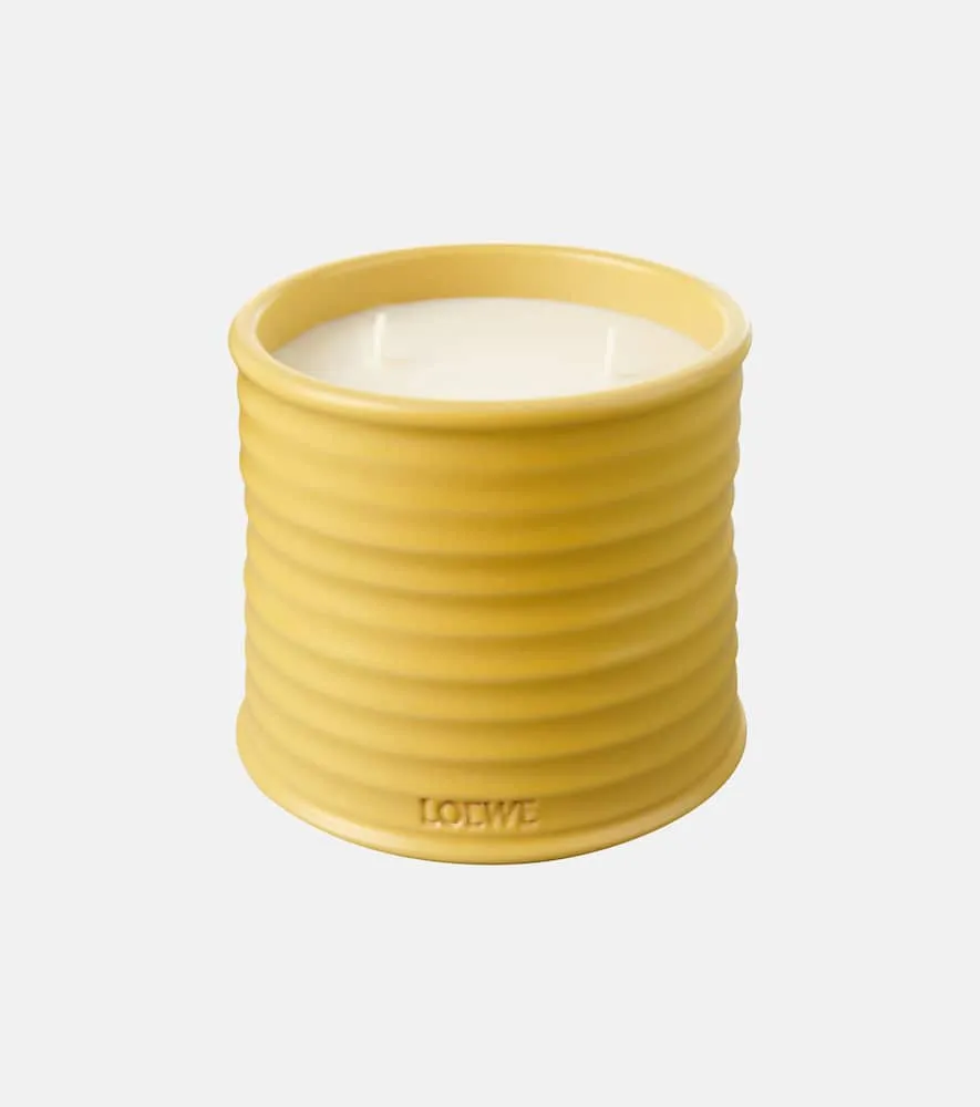 Honeysuckle Medium Candle - Yellow, Wax