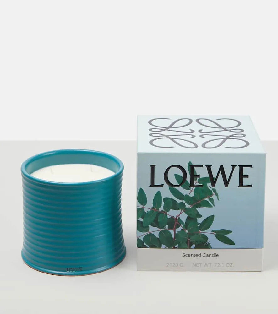 Incense Large Scented Candle - Blue, Vegetal Wax