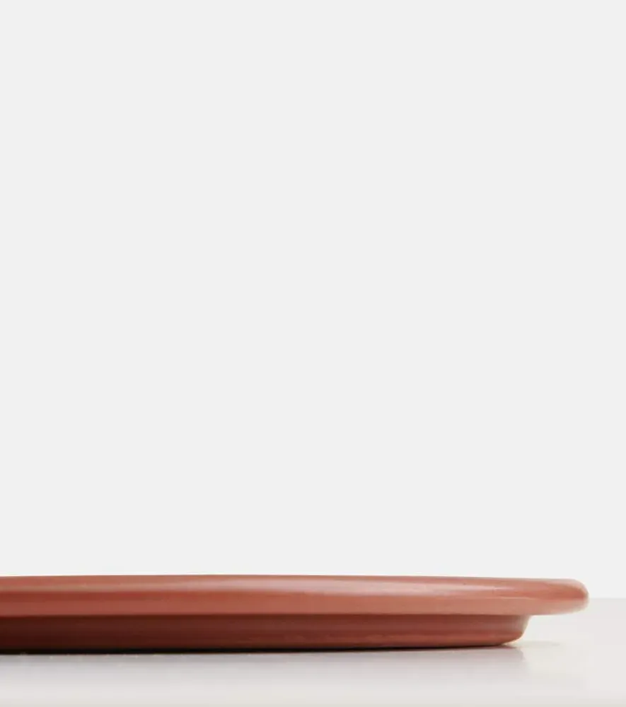 Large Candle Lid - Brown, Ceramic