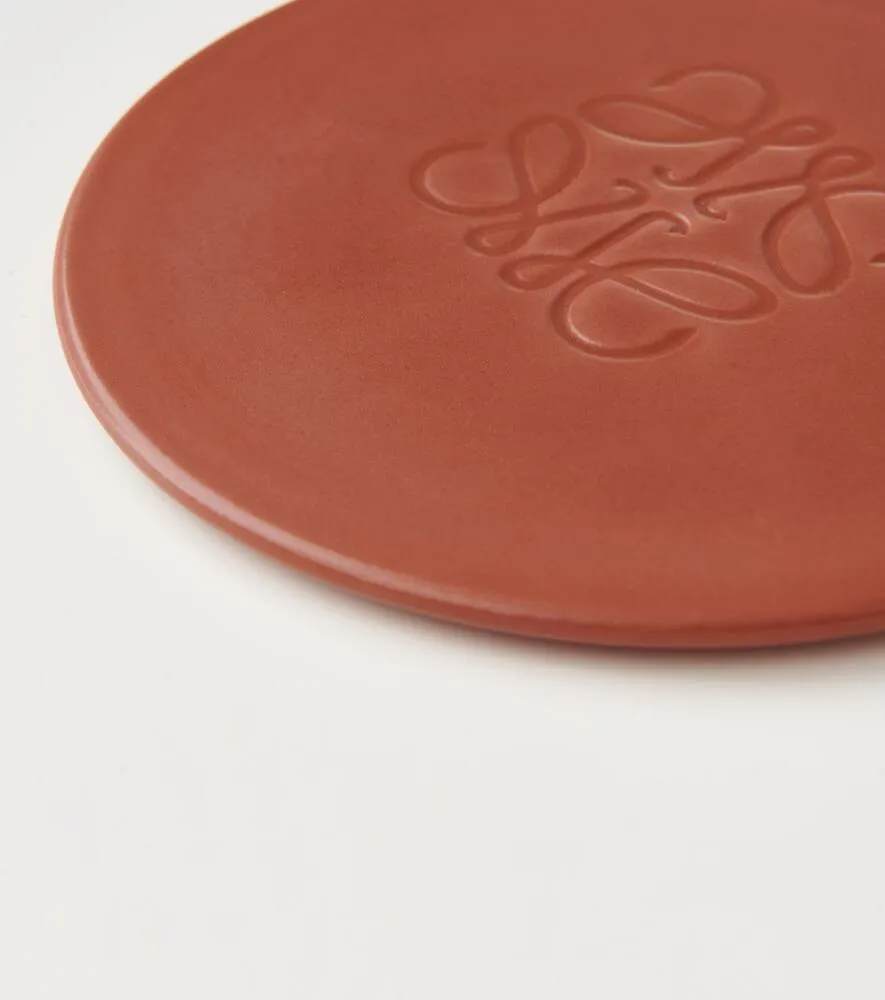 Large Candle Lid - Brown, Ceramic image