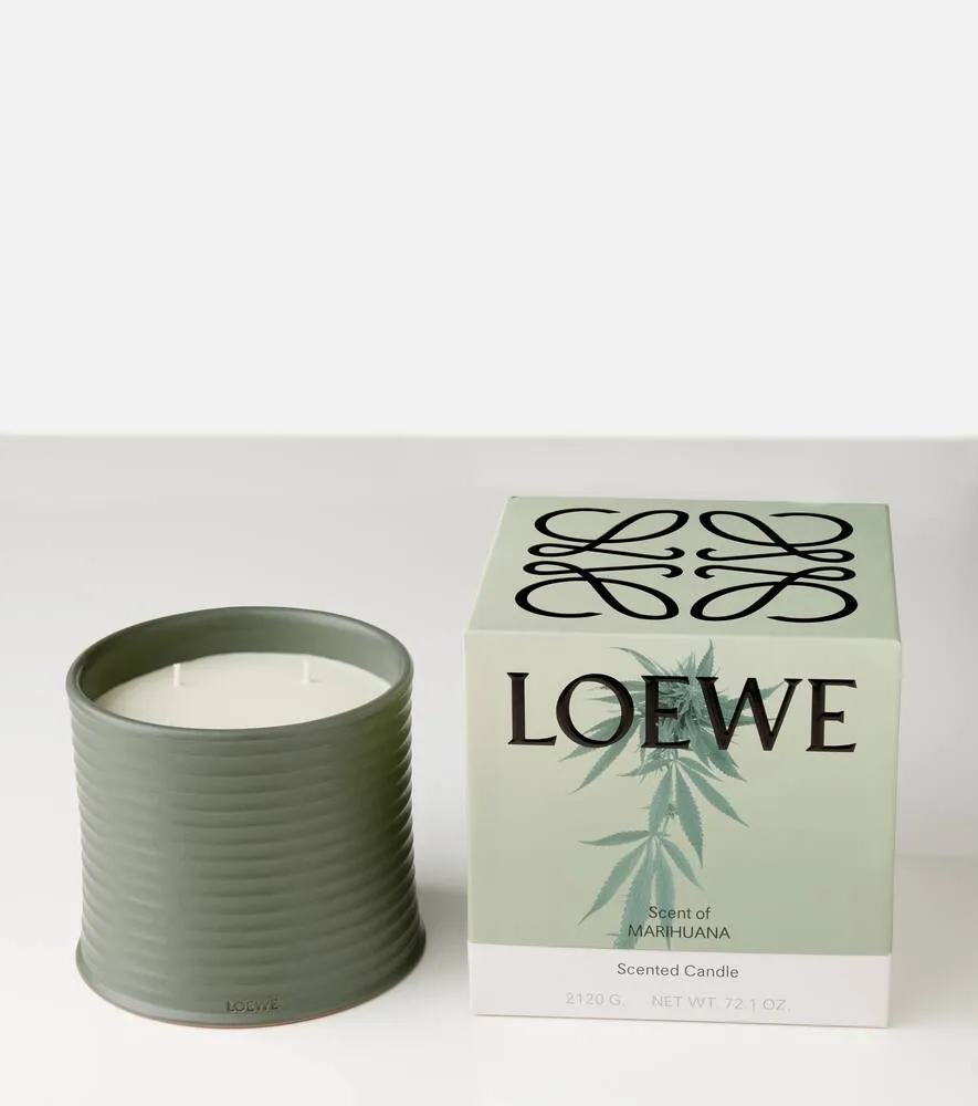 Large Scented Candle - Green, Wax