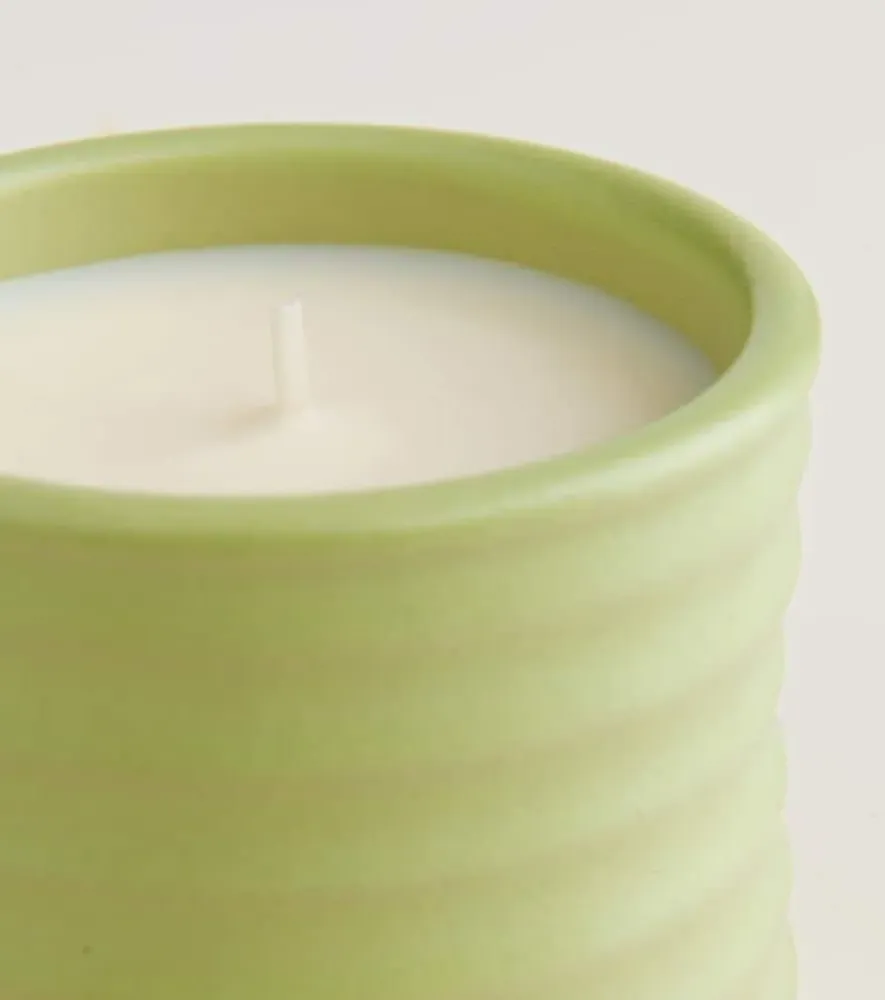 Small Cucumber Scented Candle - Green, Wax image