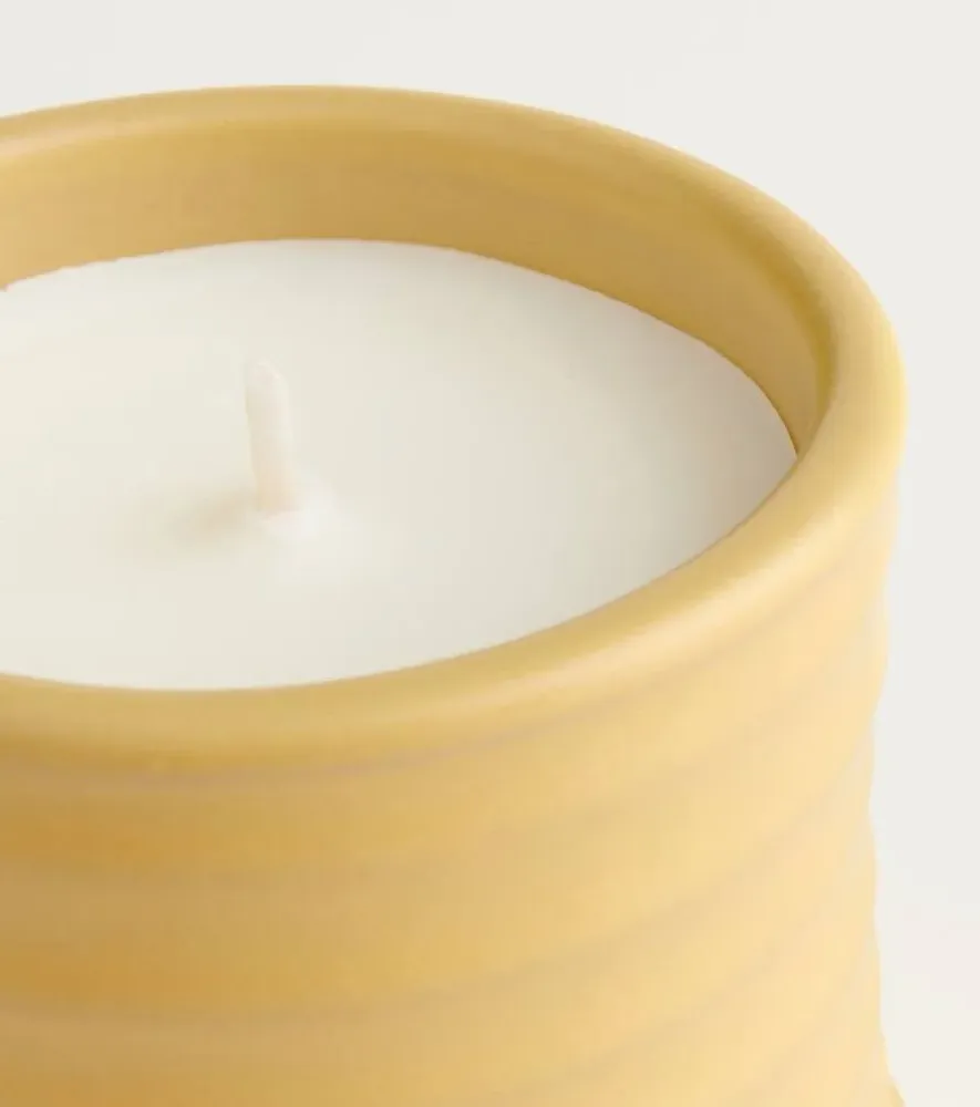 Small Honeysuckle Scented Candle - Yellow, Wax