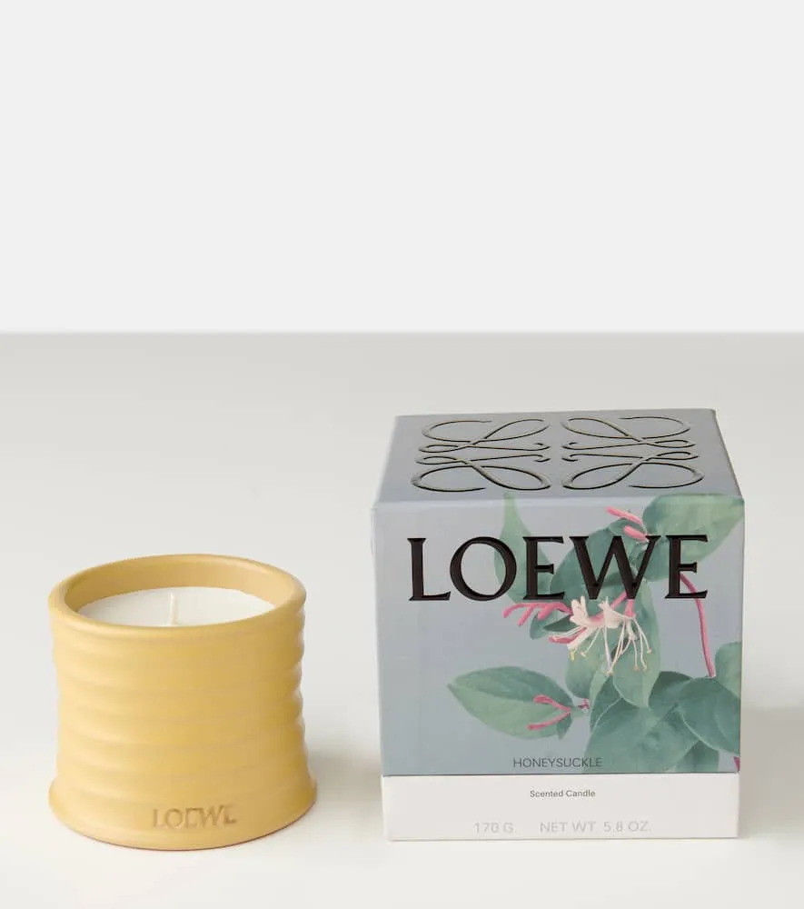 Small Honeysuckle Scented Candle - Yellow, Wax