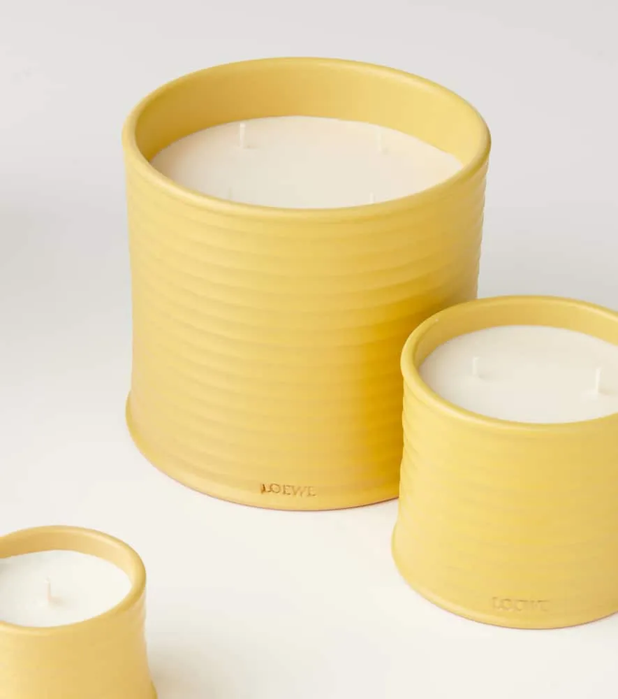 Small Honeysuckle Scented Candle - Yellow, Wax