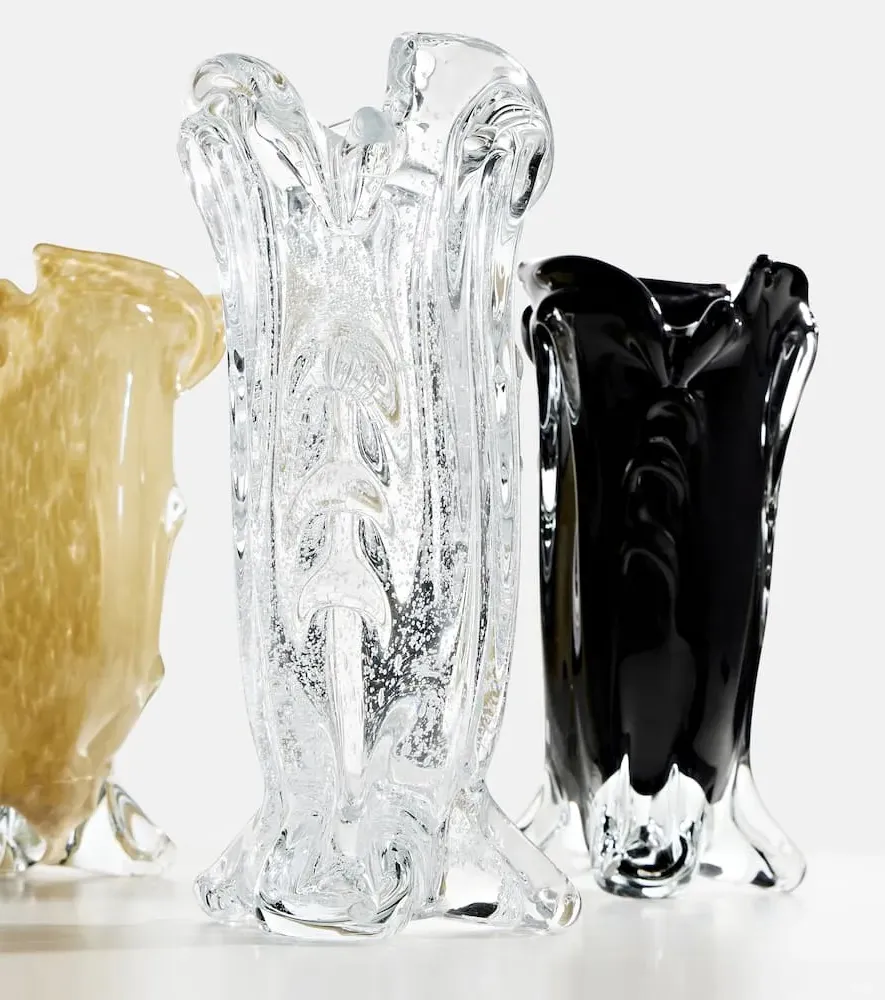 S. R. Vintage Drape Glass Vase - Clear