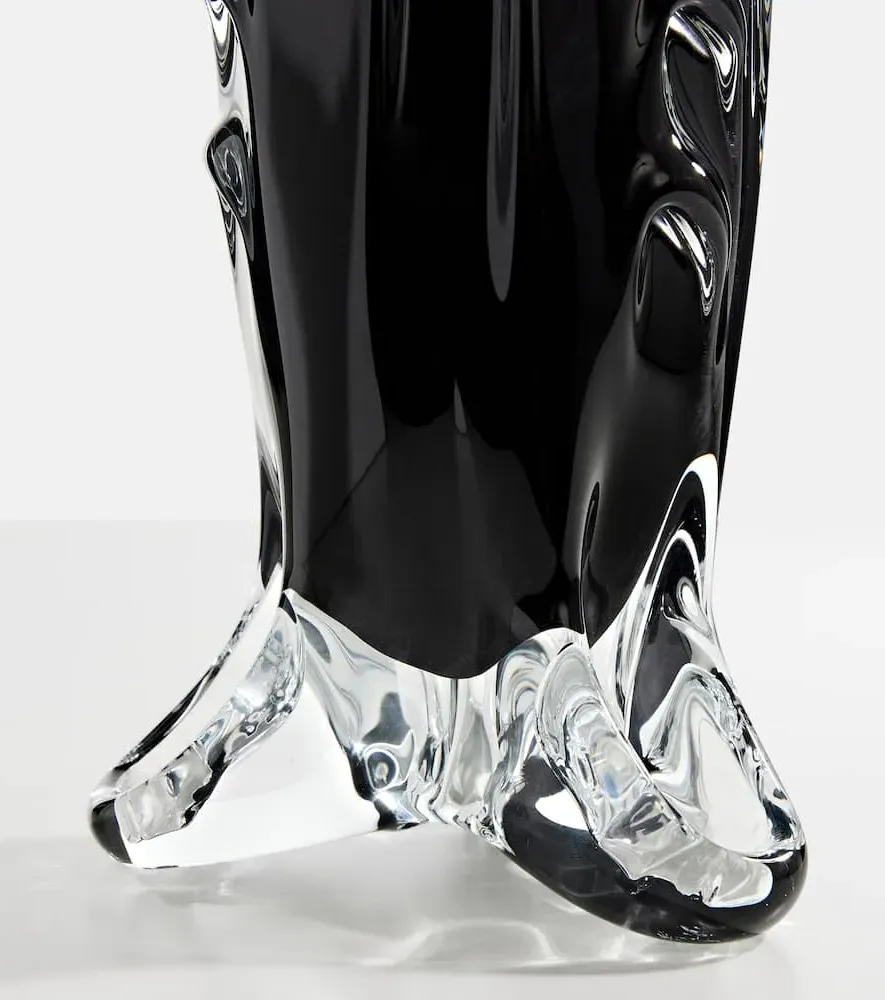 Vintage Drape Glass Vase - Black
