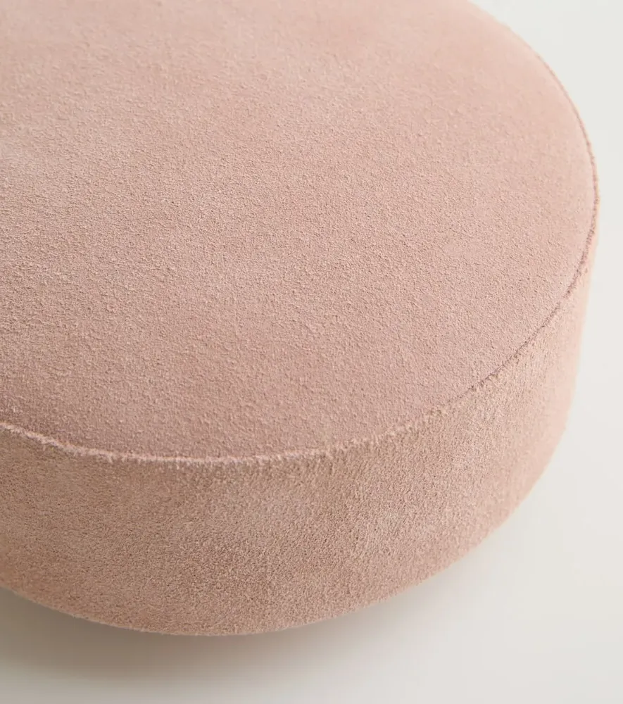 Pastille Suede and Wood Container - Pink image