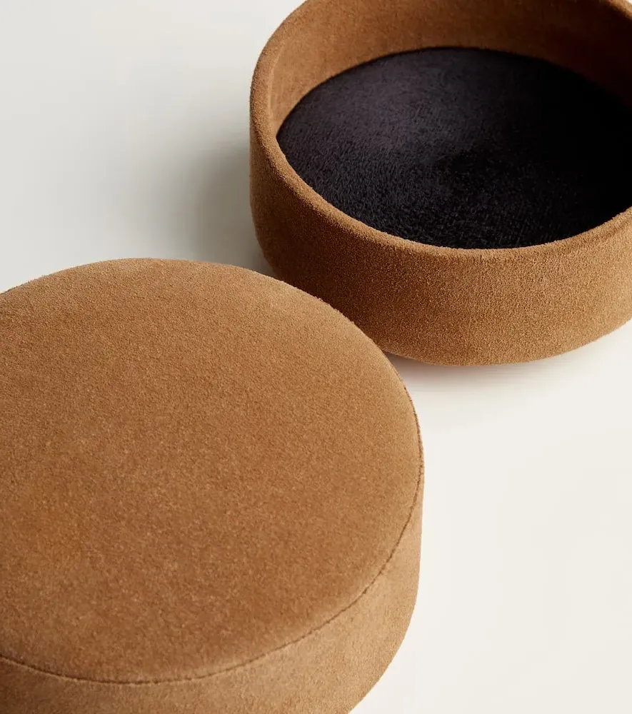 Suede Box - Brown, Leather