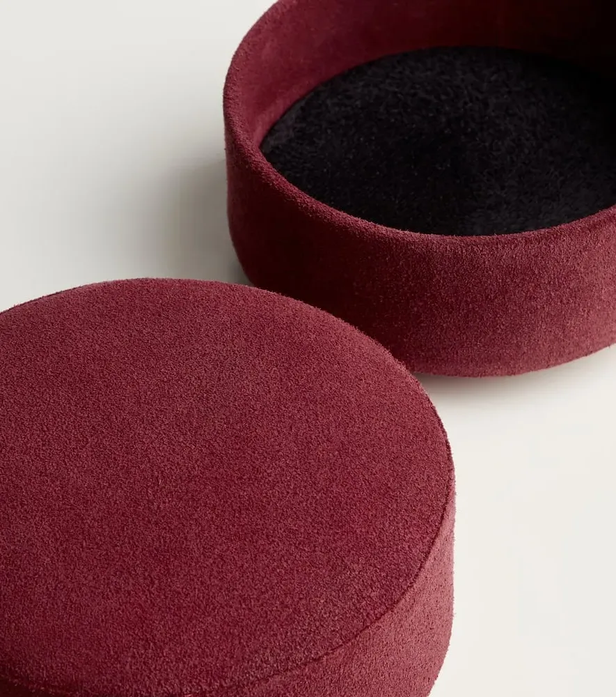 Suede Box - Burgundy, Leather