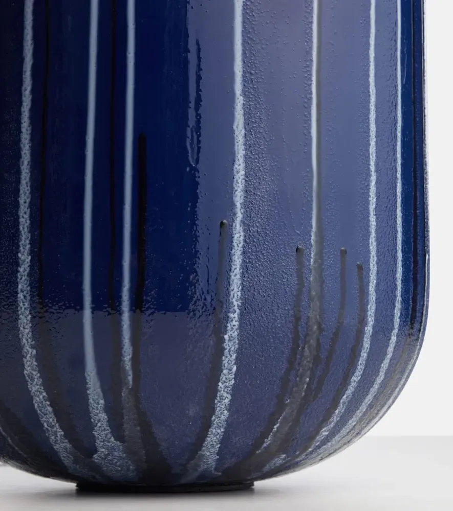 Vasque XL Striped Vase - Blue, Resin