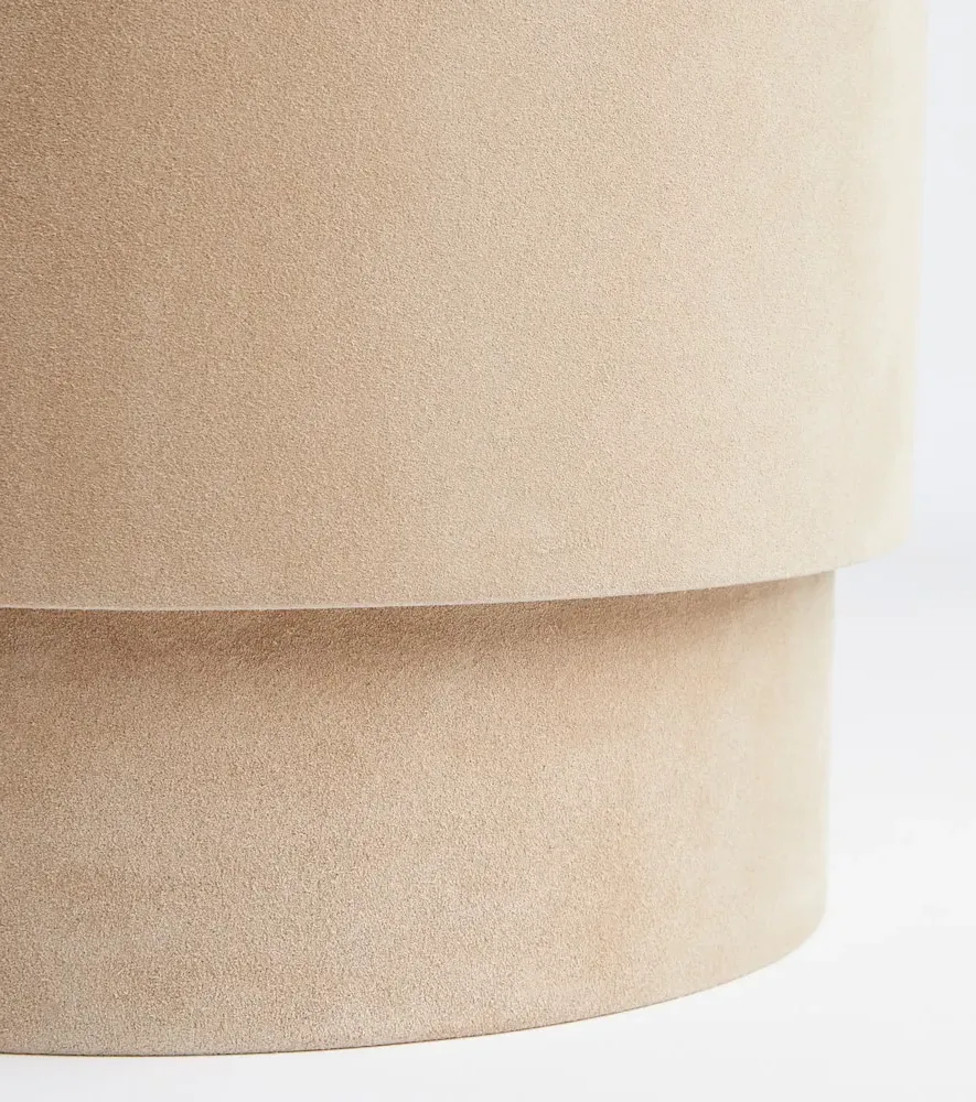 Verheyden Suede Stool - Beige, Leather