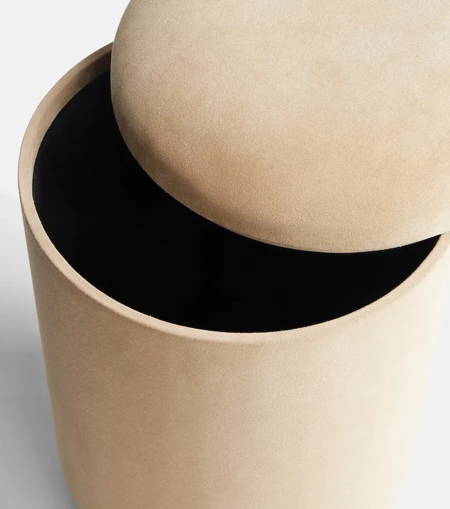 Verheyden Suede Stool - Beige, Leather image