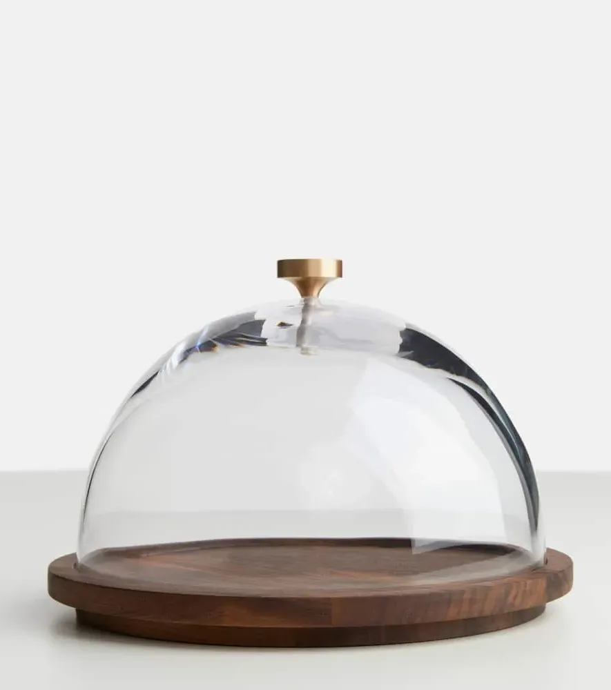 Cheese Dome - Walnut, Crystal