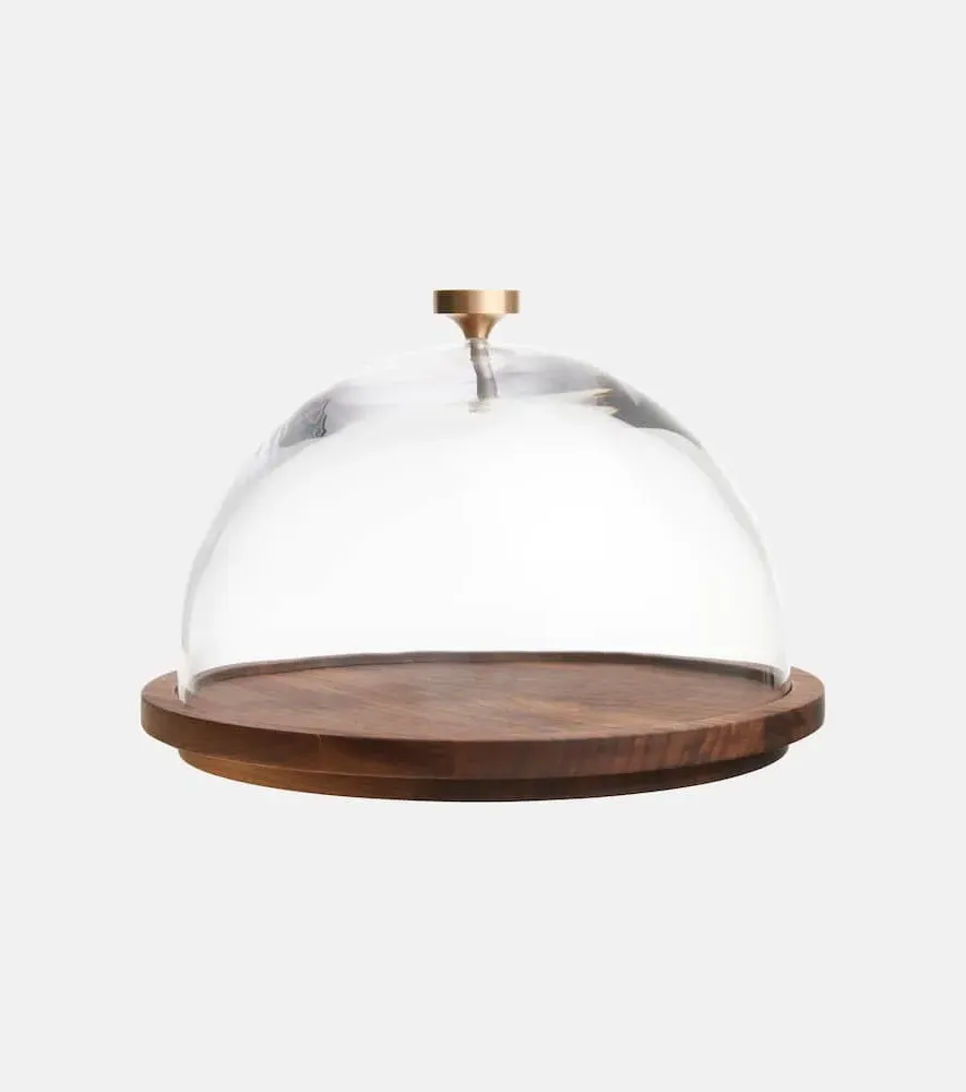 Cheese Dome - Walnut, Crystal