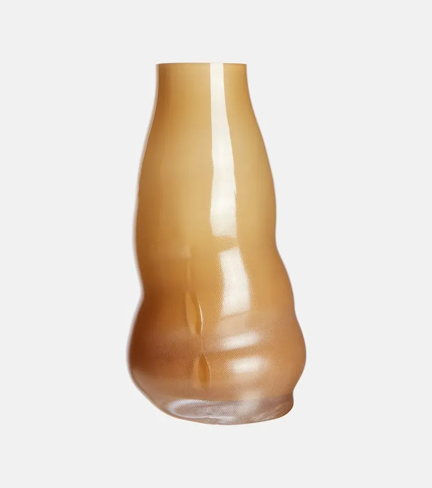 Flow Medium Glass Vase - Beige