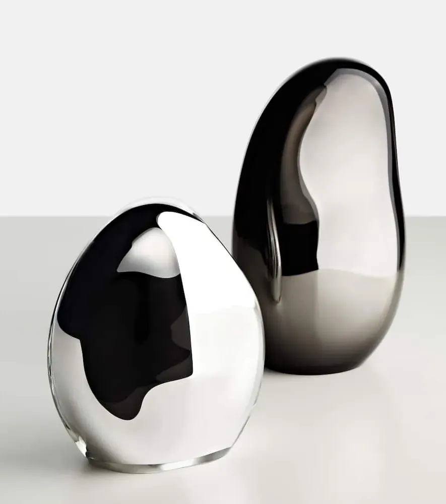 Medium Mirrored Decorative Object - Silver