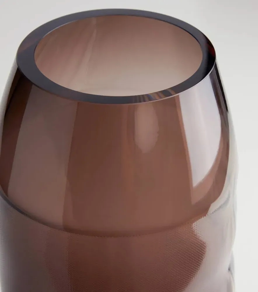 Raw Large Glass Vase - Brown