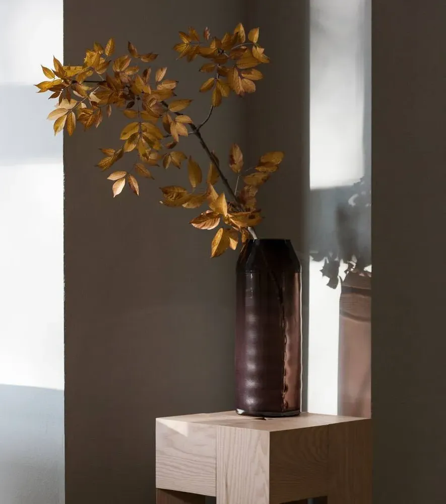 Raw Large Glass Vase - Brown