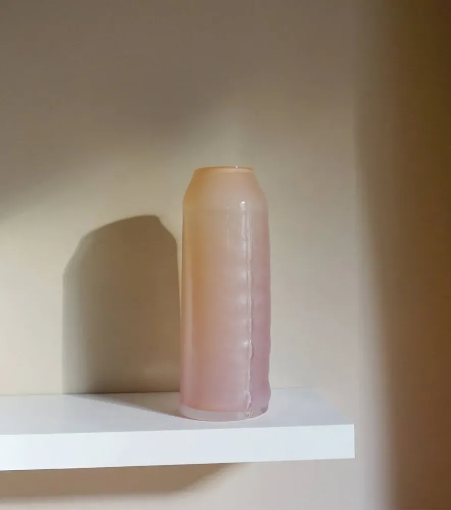 Raw Large Glass Vase - Pink
